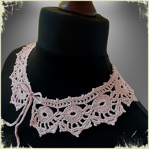Crochet pattern lace detachable collar. Crochet removable co