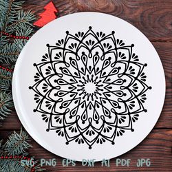 yoga art indian print mandala lotus flower clipart. namaste floral design