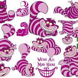 disney cheshire cat svg, alice in wonderland svg, cheshire cat png