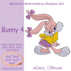 Bunny 4 Machine embroidery design in 8 formats and 5 sizes