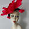 Derby Hat, black and red Fascinator, Flower Costume.jpg