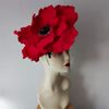 Red and Black Poppy Fascinator Kentucky Derby Hat Flower Costume Headdress.jpg