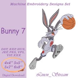 bunny 7 machine embroidery design in 8 formats and 4 sizes