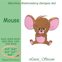 mouse machine embroidery design in 8 formats and 5 sizes