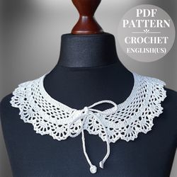 crochet detachable collar pattern pdf lace removable adjustable crochet collar for woman instruction pdf crochet collar