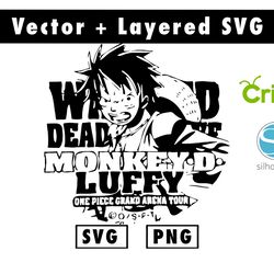 wanted one piece svg & png files for cricut machine , anime svg , manga svg , goku svg