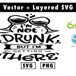 im not drunk but im getting there svg & png files for cricut machine , anime svg , manga svg , goku svg