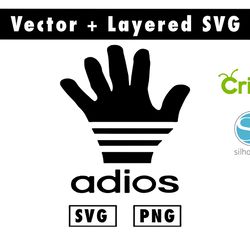 adios une parodie de logo sportif sticker svg & png files for cricut machine , anime svg , manga svg , goku svg