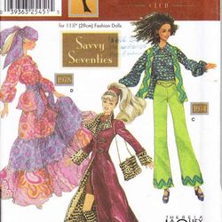 Simplicity 9975 Sewing pattern - 1970's barbie clothes pattern Sewing for dolls Doll dress pattern Digital download PDF
