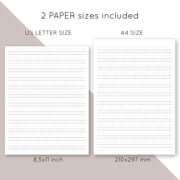 Printable Blank Handwriting. Lettering practice. Worksheet. - Inspire ...