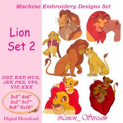 Lion Set 2 Machine embroidery designs in 8 formats and 6 sizes