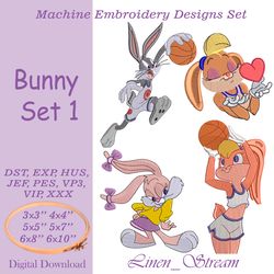 bunny set 1 machine embroidery designs in 8 formats and 6 sizes