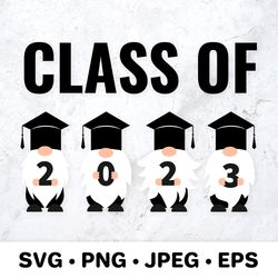 Graduation gnomes SVG.  Class of 2023. Senior gnomes