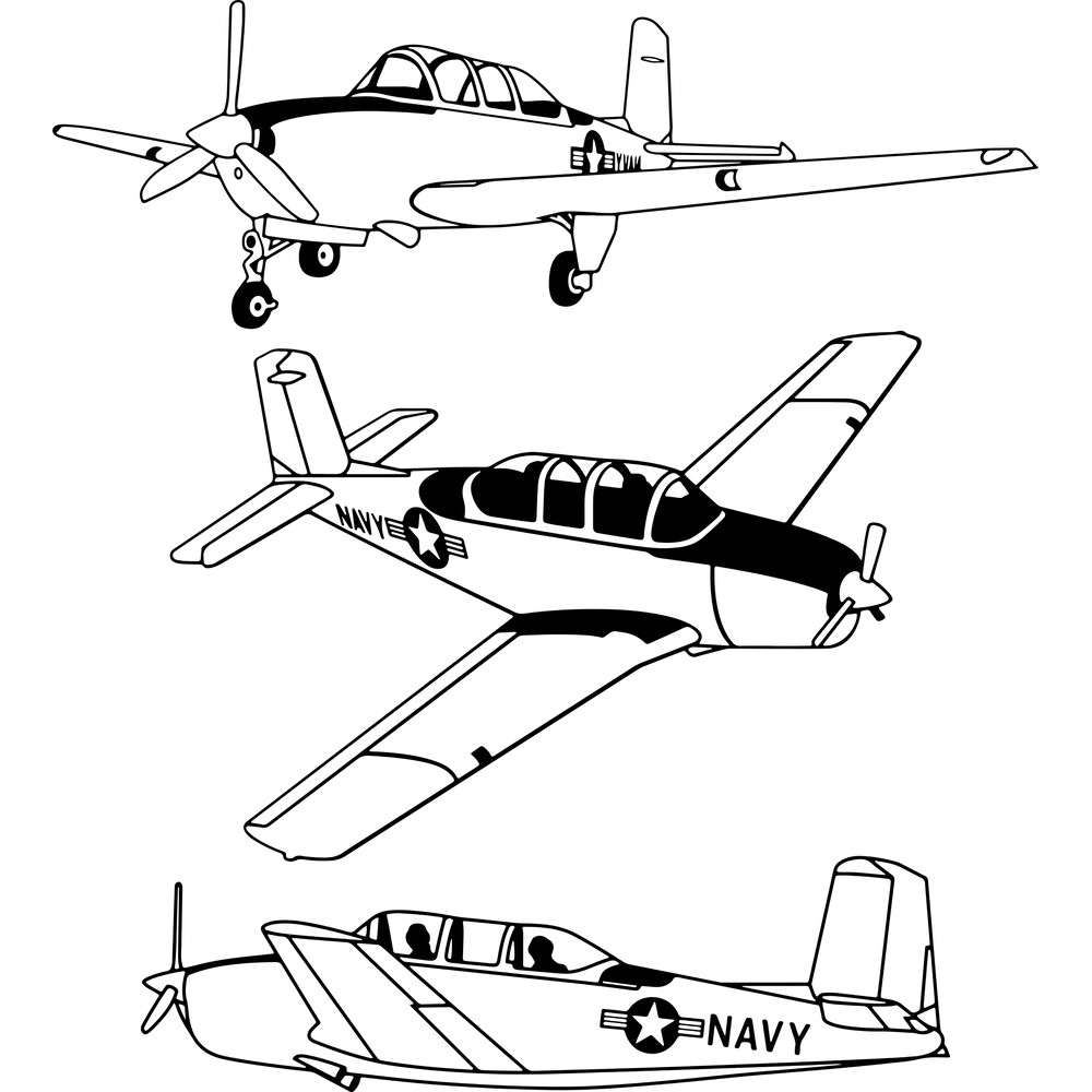 Beechcraft T-34 Mentor Vector File SVG.jpg
