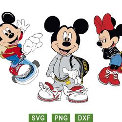 disney mickey and minnie fashion svg, mickey glamorous fashion png