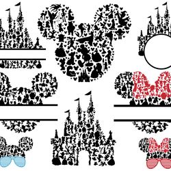 disney characters svg, mickey mouse head svg, disney world characters png