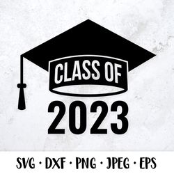 class of 2023 lettering on graduation cap. graduate svg