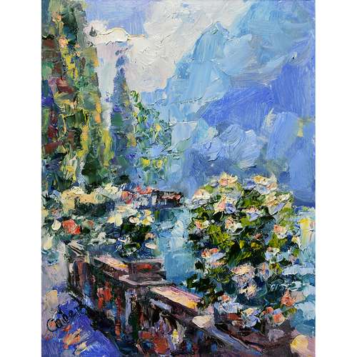 Italy Painting Lake Garda Original Art Landscape Plein Air Impasto Italian Artwork Impressionism Wall Art