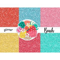 Beach Glitter | Bright Red Metallic Texture