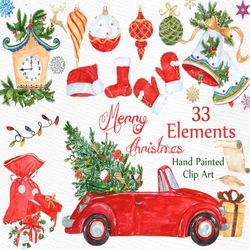 watercolor christmas clipart: "christmas clip art" holiday clipart christmas bells ornaments snowflake christmas gifts s