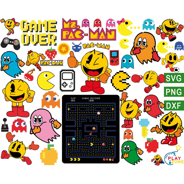 Pacman Svg Bundle Pacman Game Pacman Png Pacman (Download Now) 