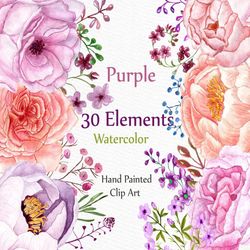 watercolor peonies flowers clipart: "wedding clipart" floral clipart diy clipart wedding invitations separate flowers ha