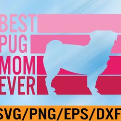 cute pug art breed pet dog puppy pug lovers svg, eps, png, dxf, digital download