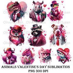 animals valentine's day sublimation art, animals valentine's day png