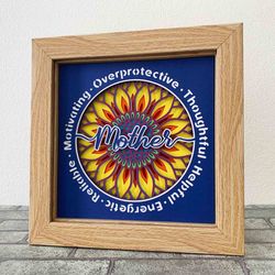 mother definition 3d shadow box svg/ mother's day gift svg/ gift for mother/ sunflower mother/ for cricut project