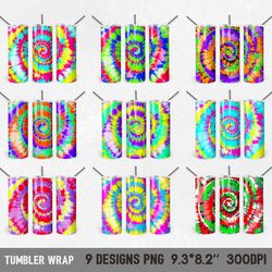 Rainbow Tie Dye Tumbler sublimation designs  20 oz, Abstract multicolored background Digital download PNG