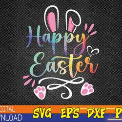 happy easter bunny rabbit face tie dye easter day svg, eps, png, dxf, digital download