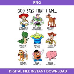 god says that  i am toy story png, toy story png, toy story characters png, disney png digital file