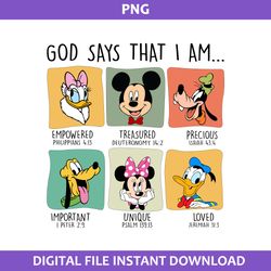 God Says That  I Am Diney Png, Mickey And Friend Png, Disney World Png, Disney Png Digital