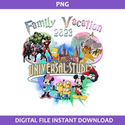 universal studios png, family vacation 2023 png, disneyland png, minion png, superhero png file