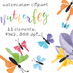 Butterfly Watercolor Clipart, PNG