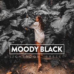 10 MOODY BLACK Lightroom Mobile and Desktop Presets, Black tones, Dark Lightroom, Luxury black preset