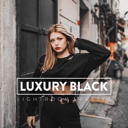 10 luxury black lightroom mobile and desktop presets, black tones dark moody