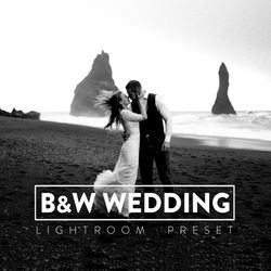10 Black and White Wedding Lightroom Mobile and Desktop Presets, Contrast monotone, portrait, black and white, wedding