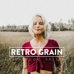 10 retro grain lightroom mobile and desktop presets premium, analog vintage film look