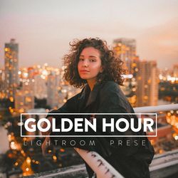 10 golden hour lightroom mobile and desktop preset, filters presets instagram filters warm gold sunset sunrise
