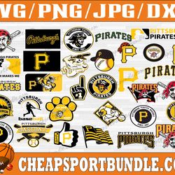 bundle 32 files pittsburgh pirates baseball team svg, pittsburgh pirates svg, mlb team  svg, mlb svg, png, dxf, eps, jpg
