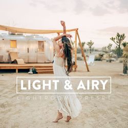10 LIGHT & AIRY Lightroom Mobile and Desktop Presets, Pure White bright clean tones crisp