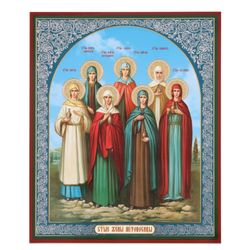 Holy Myrrh-bearing women  |  Gold and silver foiled icon on wood | Size: 8 3/4"x7 1/4"