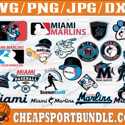 bundle 21 files miami marlins baseball team svg, miami marlins svg, mlb team  svg, mlb svg, png, dxf, eps, jpg