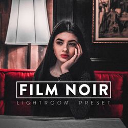 10 FILM NOIR Lightroom Mobile and Desktop Presets Premium, Black tones, Dark Lightroom, Dark moody