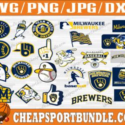 bundle 21 files milwaukee brewers baseball team svg, milwaukee brewers svg, mlb team  svg, mlb svg, png, dxf, eps, jpg,