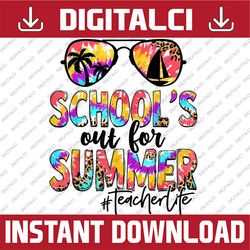Retro Last Day Of School Schools Out For Summer Teacher Life Last Day Of School PNG Sublimation Design