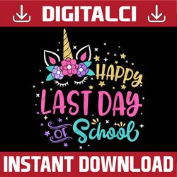 Happy Last Day Of School Unicorn Face Hello Summer Pool Girl Last Day Of School PNG Sublimation Design
