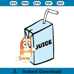 bluey with juice svg cartoon svg cricut for files design
