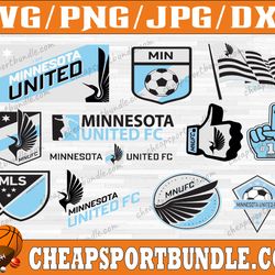 bundle 12 styles mls minnesota united soccer team svg, minnesota united svg, mls teams svg, mls svg, png, dxf, eps,